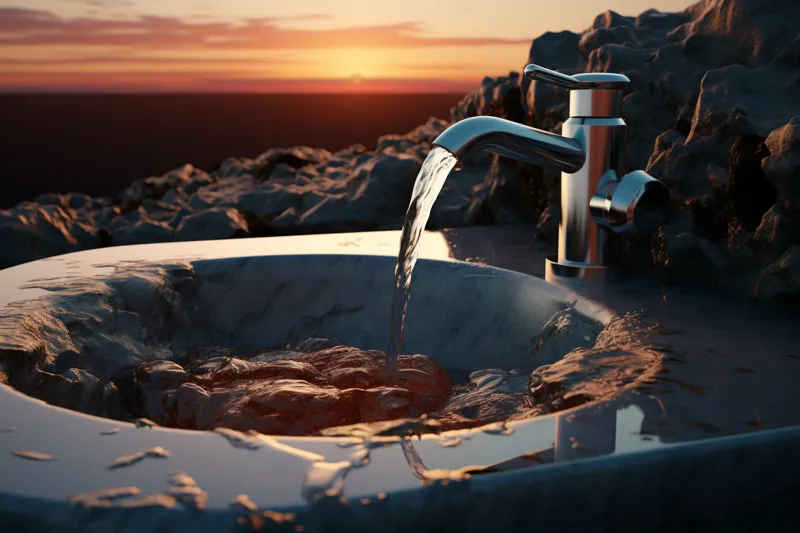 bathroom sink and faucet representing the act of clea