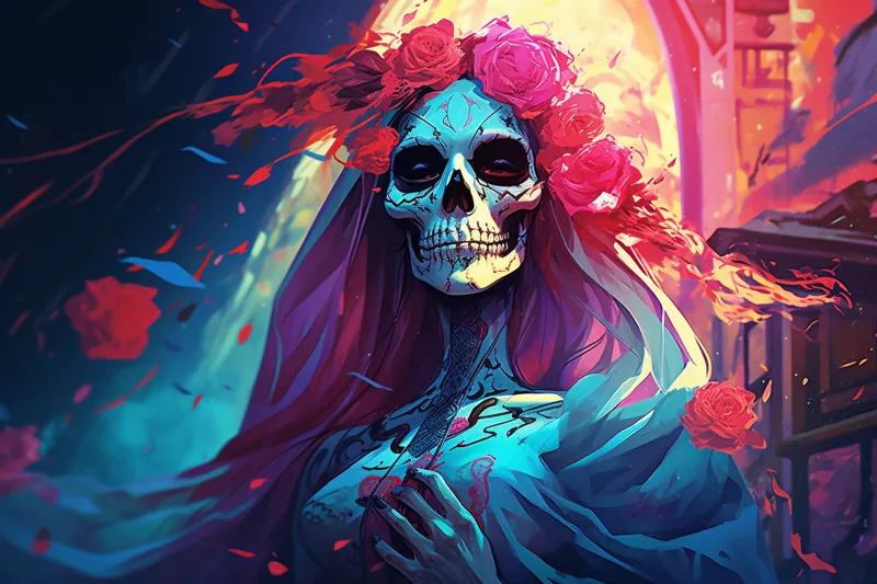 What does it mean to dream of a colorful Santa Muerte?