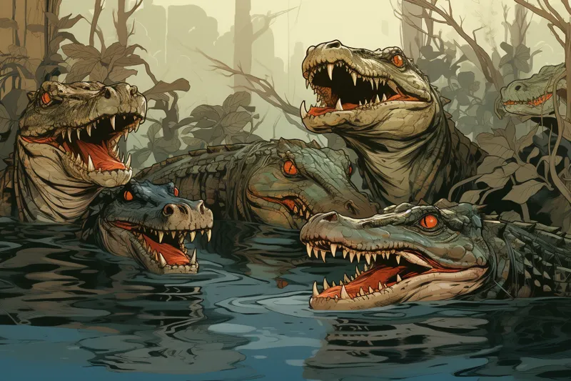What does it mean to dream about crocodiles in dirty water?