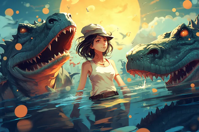 dream about crocodiles dreamlike style