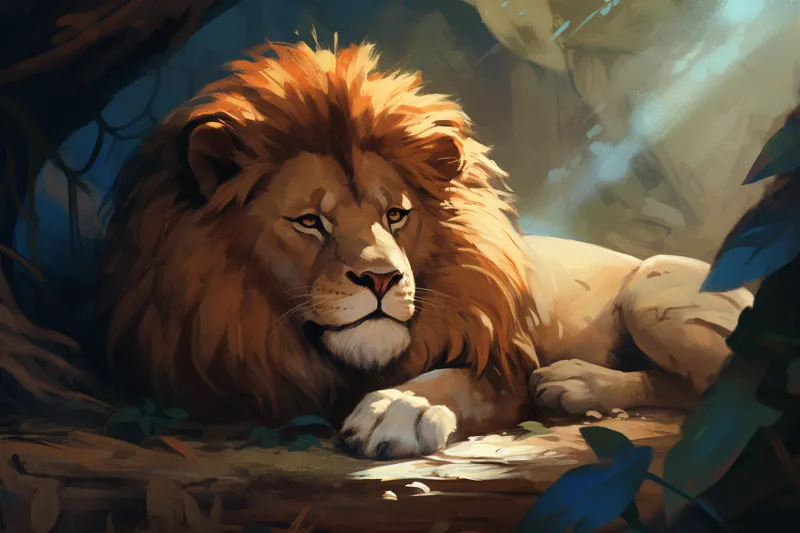 dream about lions animation style