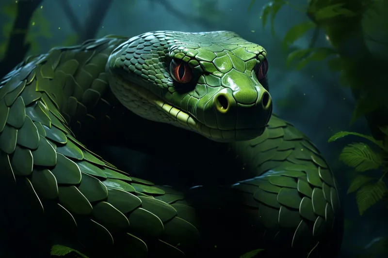 What does dreaming of a green snake mean?