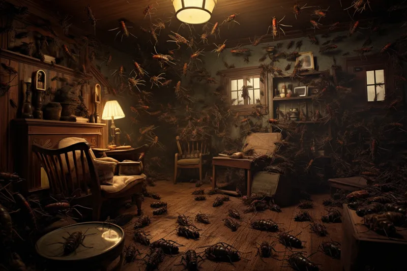 What does it mean to dream about a house filled with cockroaches?