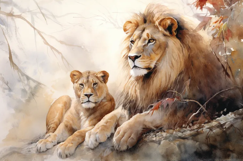 What does dreaming of a lion and lioness mean?