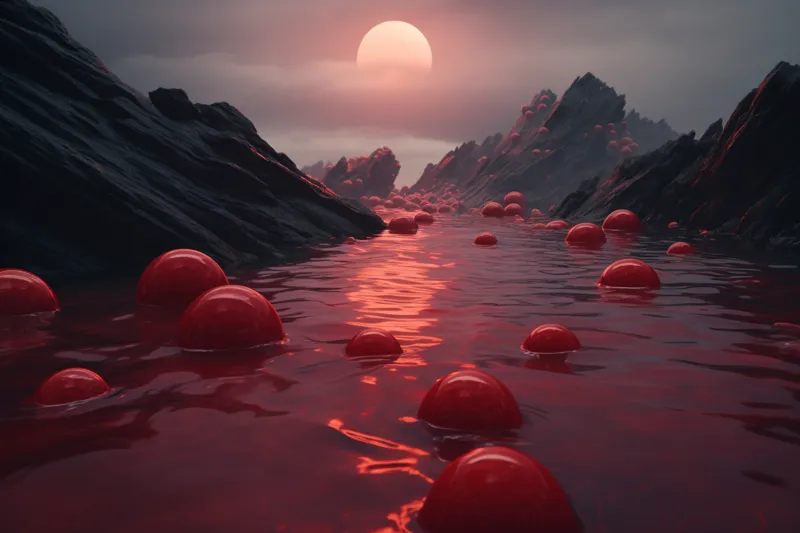 red water surrealism style