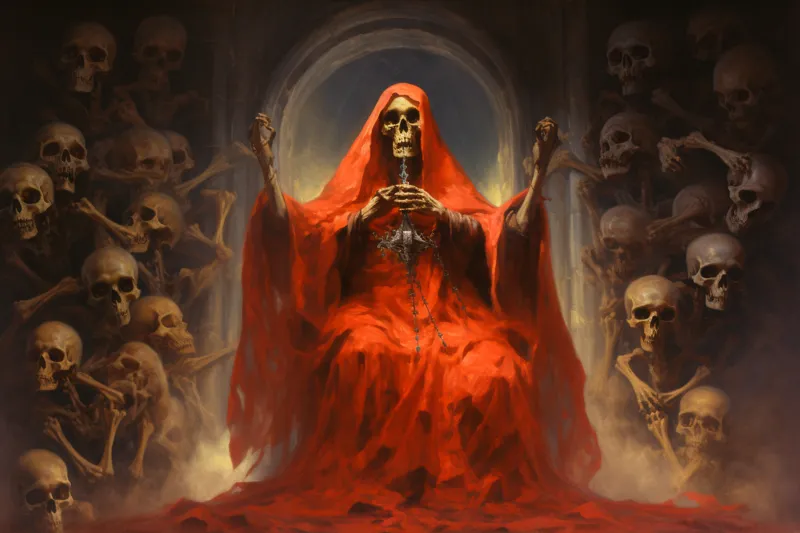 What does dreaming of Santa Muerte in a pantheon mean?