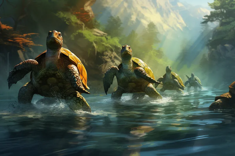 What does it mean to dream about turtles in water?